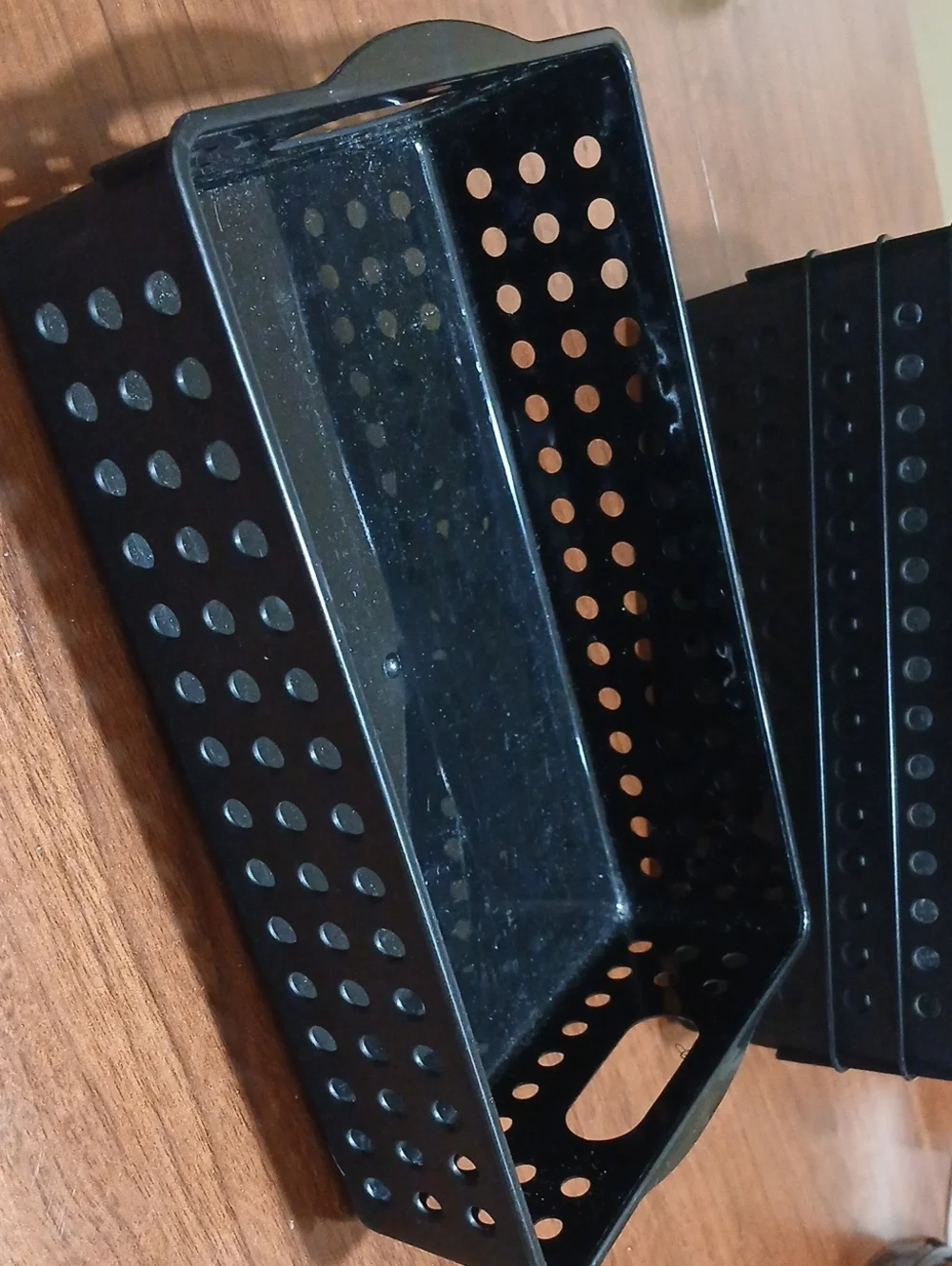 Black Stackable Plastic Storage Bins with Handles -